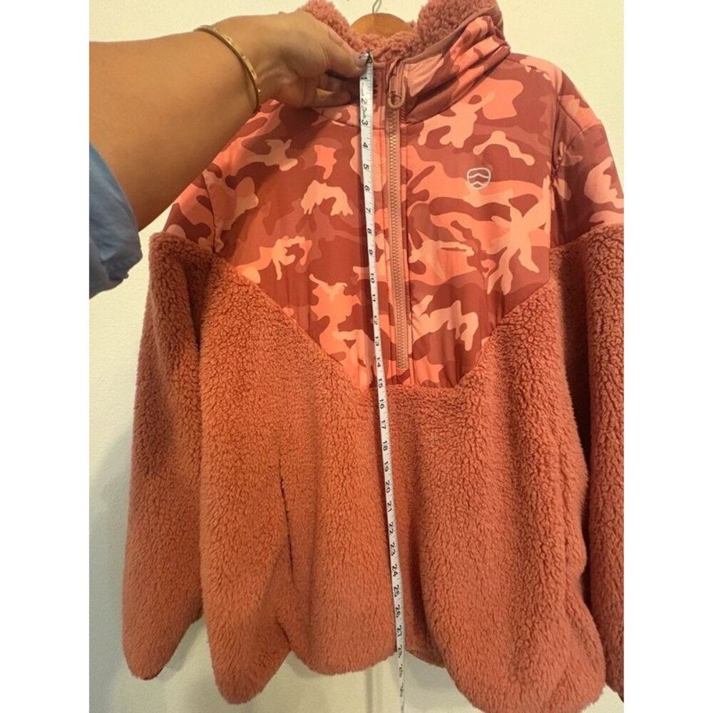 Outdoor Nation Pink Camo Sherpa Fleece Anorak Pullover Jacket Size XXL - Picture 5 of 5